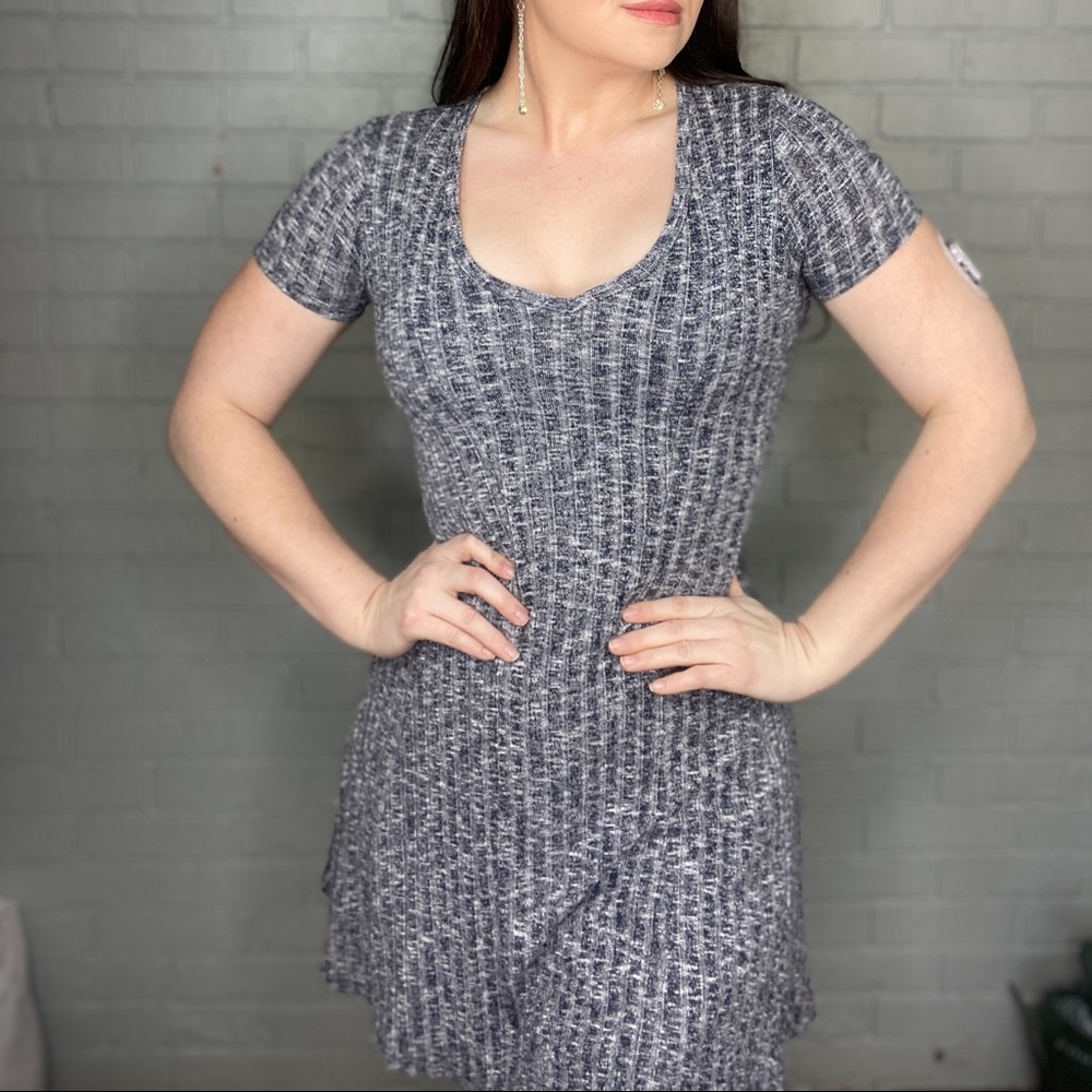 Anthropologie Dolan Left Coast Collection Gray Knit Ribbed Swing Dress Size XS - Picture 12 of 14